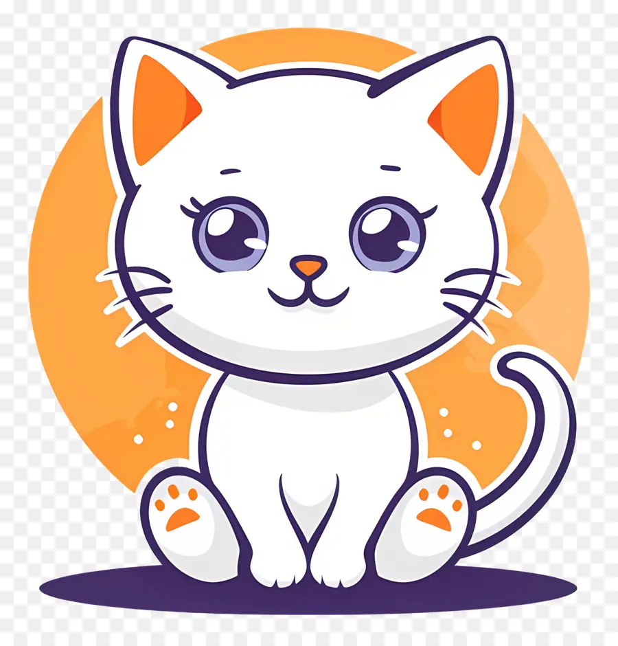 Gato Kawaii，Gato Branco PNG