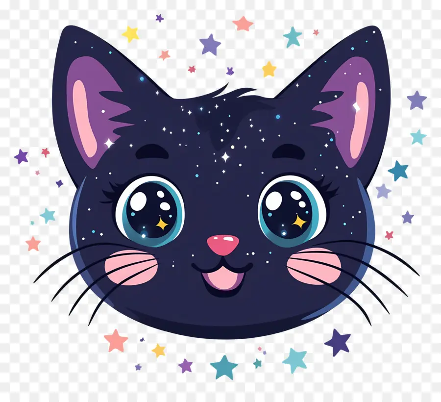 Gato Kawaii，Gato Preto De Desenho Animado PNG