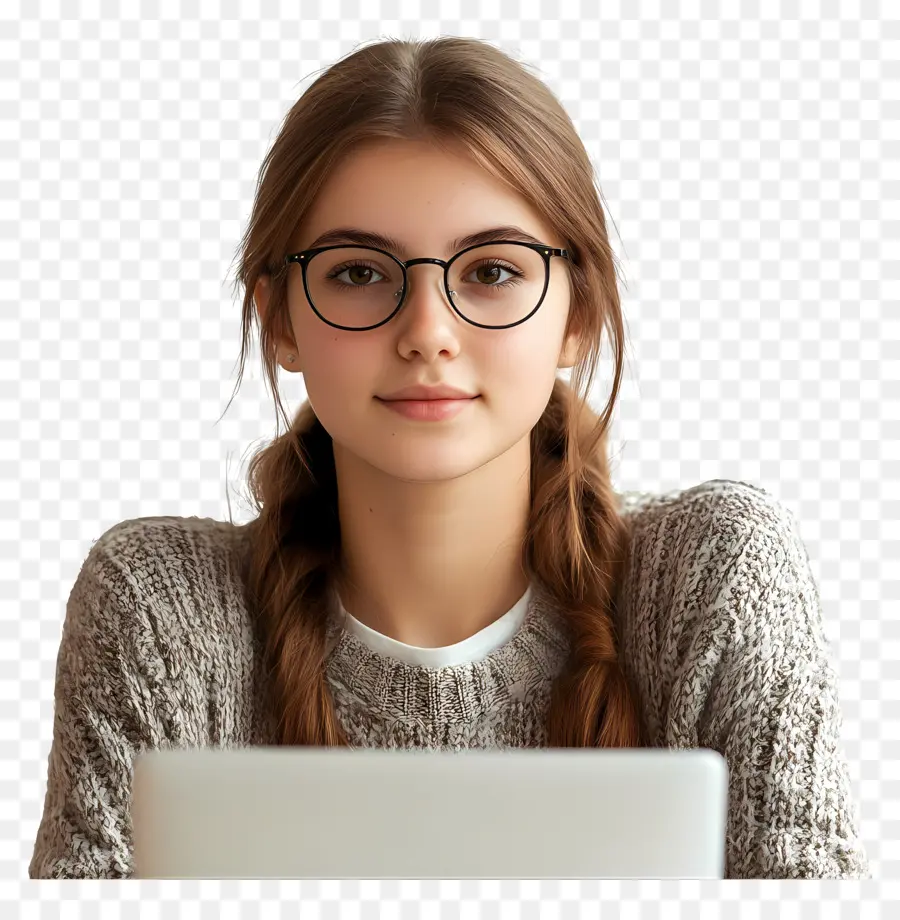 Curso De Informática Aluna Real，Mulher Com Laptop PNG