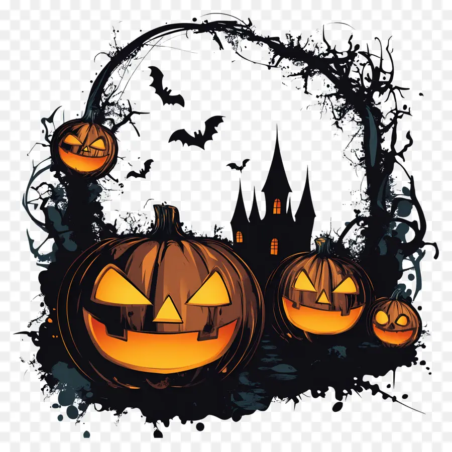 Quadro De Halloween，Moldura De Casa Assombrada PNG