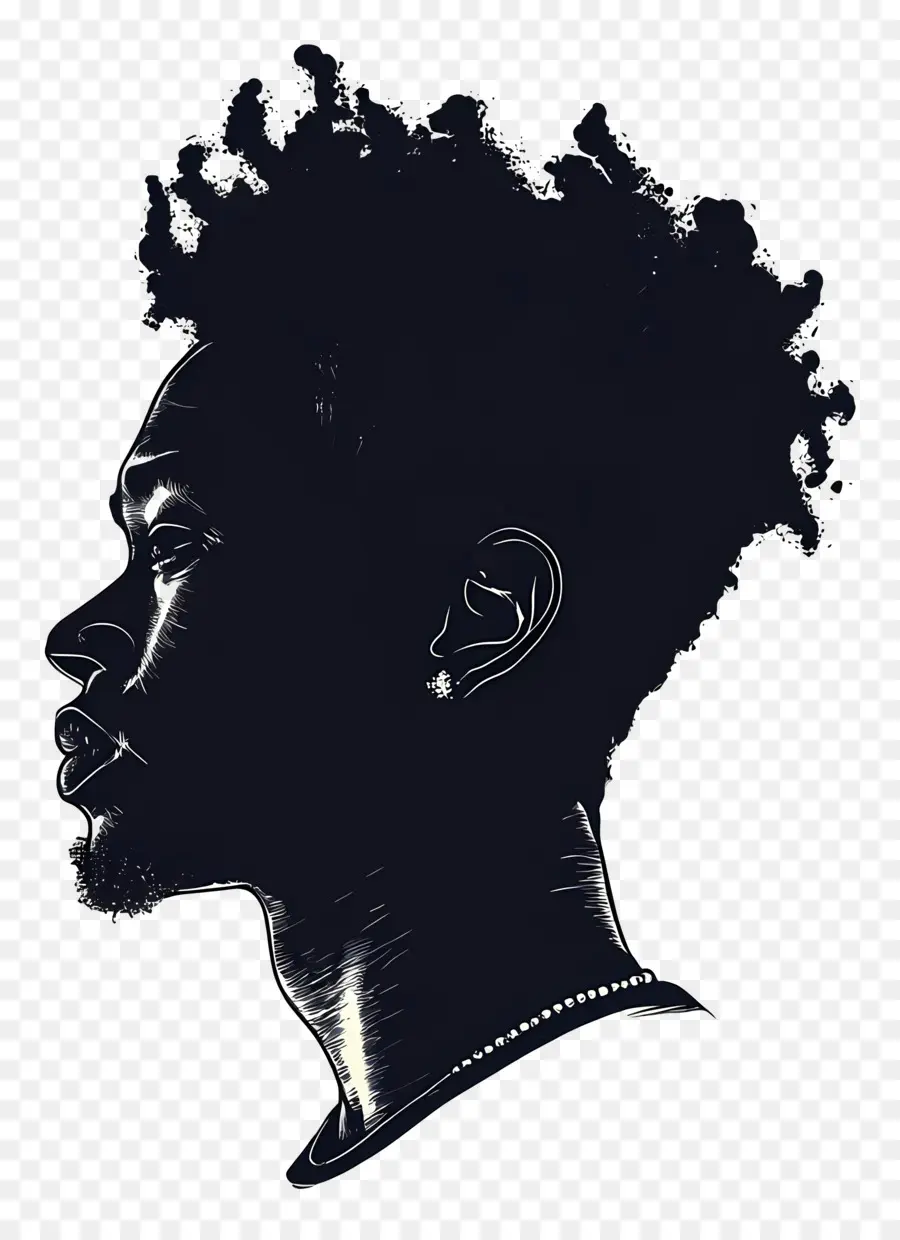 Silhueta De Cabeça De Homem，Silhueta Com Afro PNG