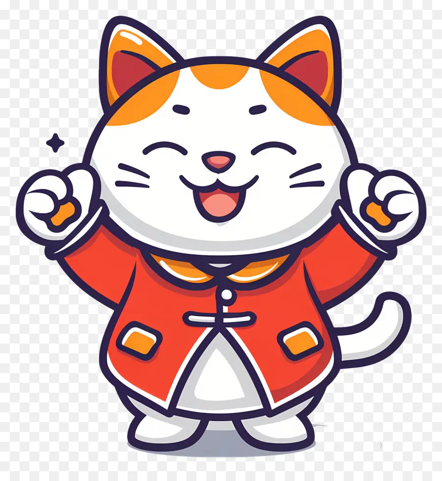 Gato Kawaii，Gato Laranja E Branco PNG