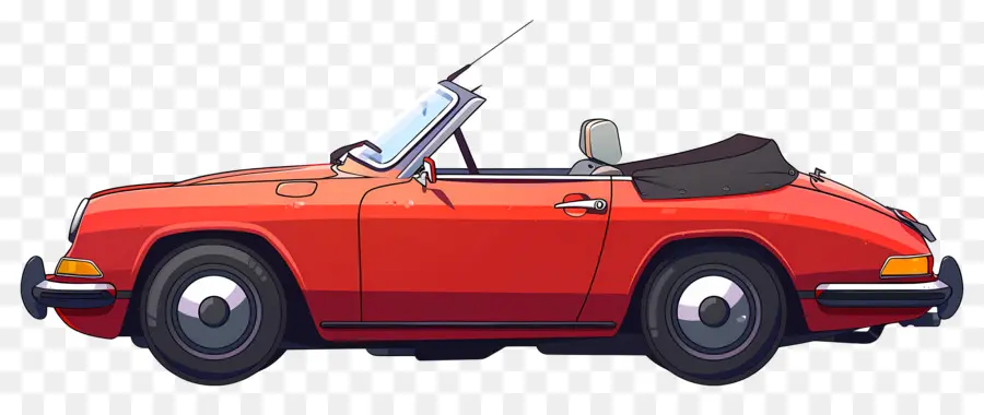 Carro Animado，Conversível Vermelho PNG