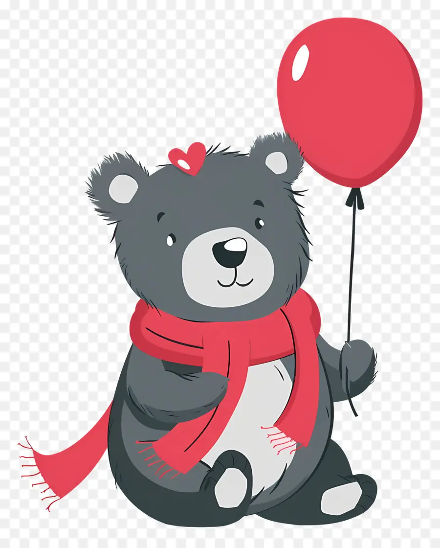 Urso Fofo，Urso Com Balão Vermelho PNG