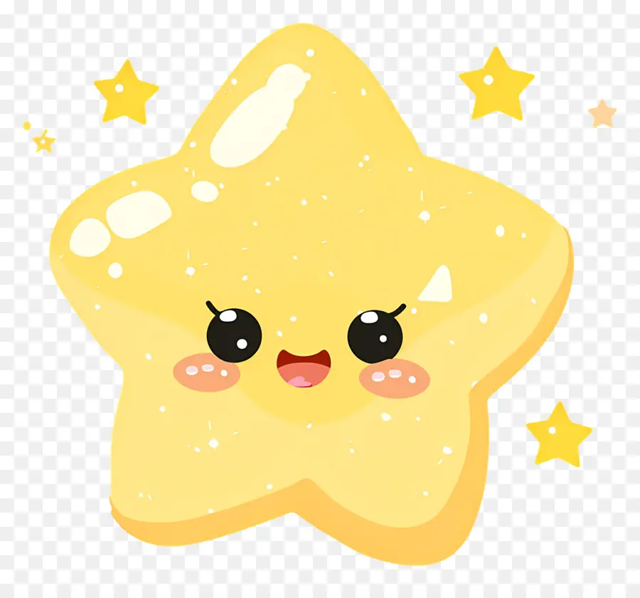 Estrela Kawaii，Estrela Amarela PNG