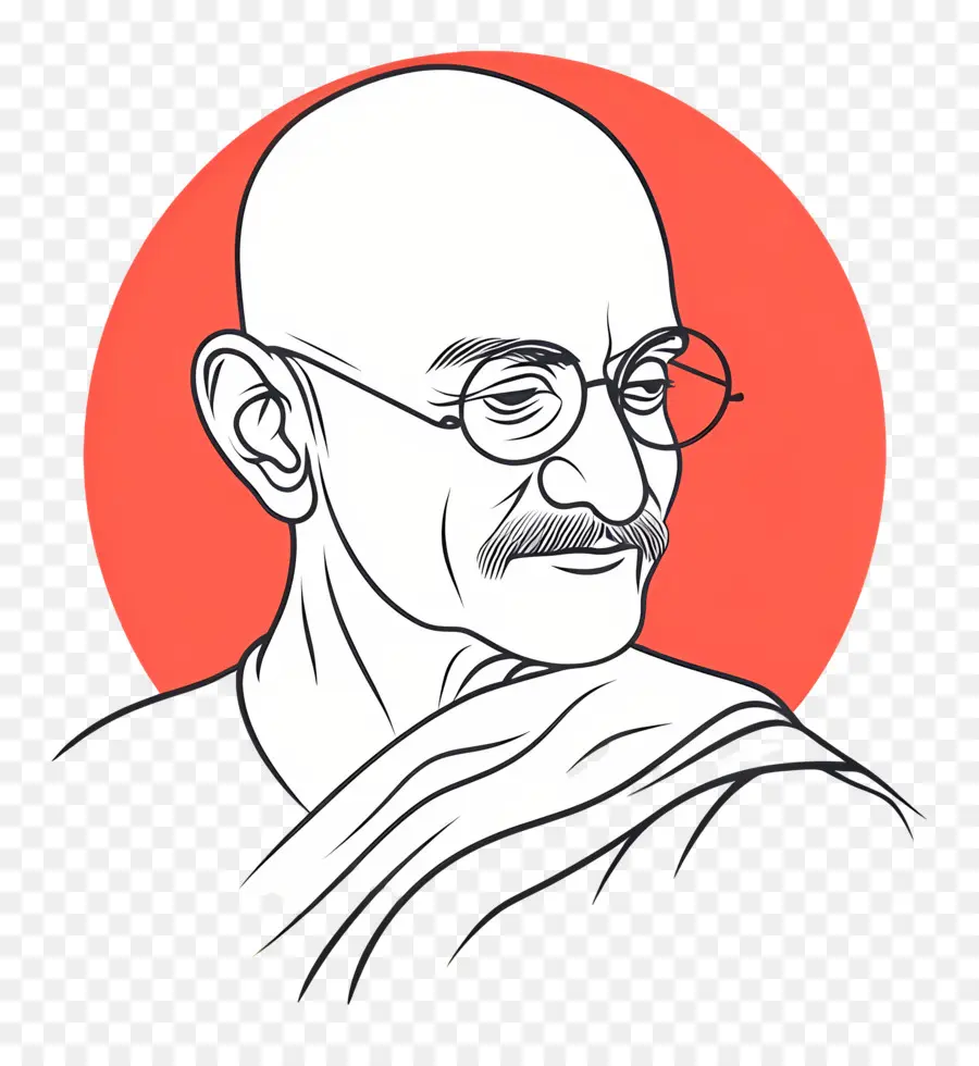 Gandhi，Ilustração De Uma Pessoa PNG