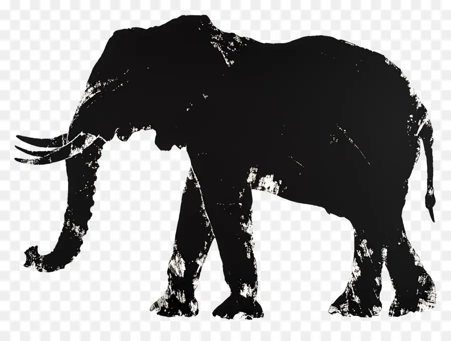 Silhueta De Elefante，Elefante Grunge PNG