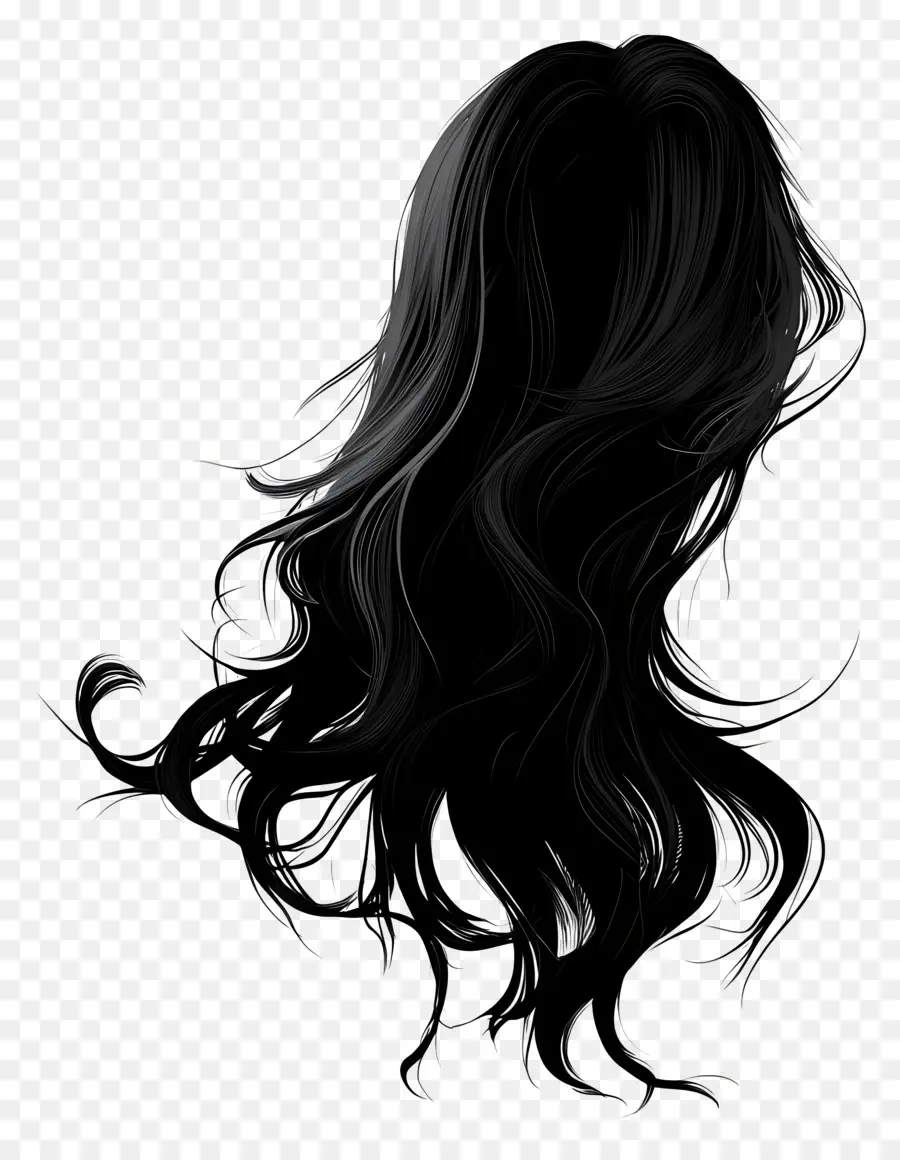 Cabelo De Menina，Silhueta De Mulher Com Cabelo Comprido PNG