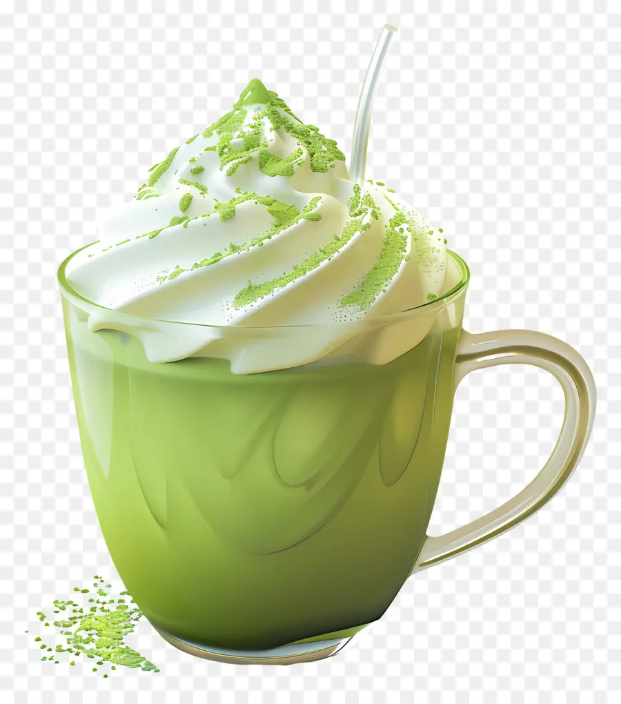 Matcha Latte，Bebida PNG