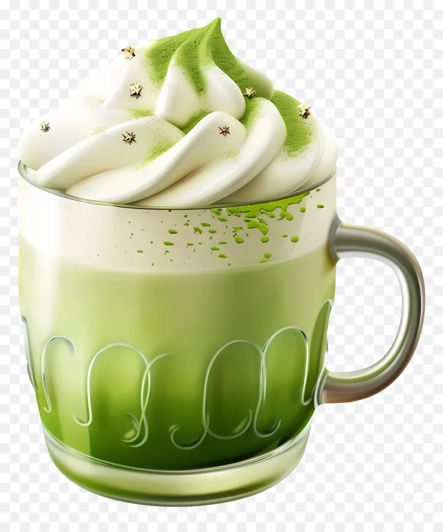 Matcha Latte，Caneca Decorativa Matcha PNG