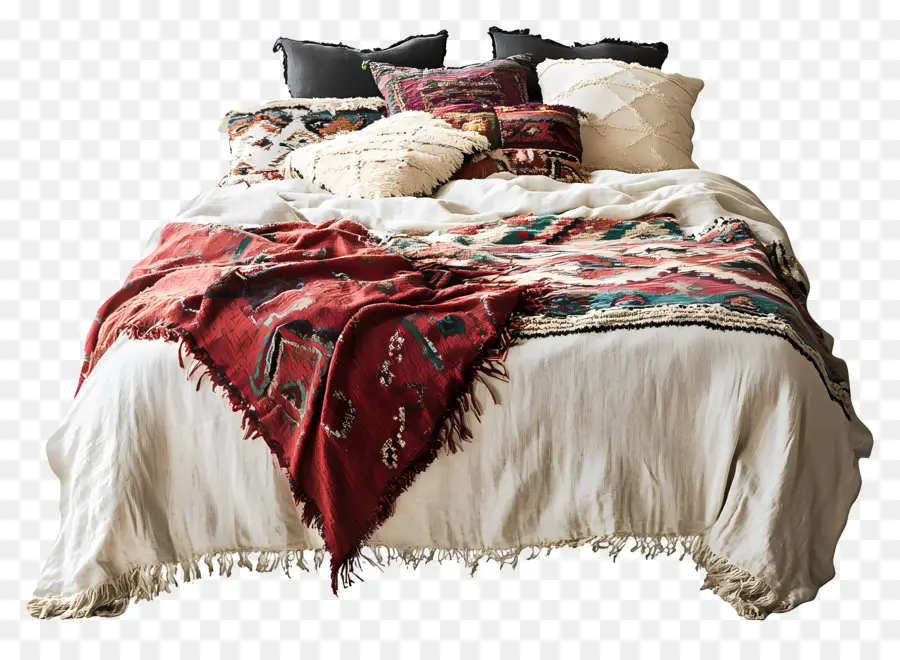 Cama Aconchegante，Cama Estampada PNG