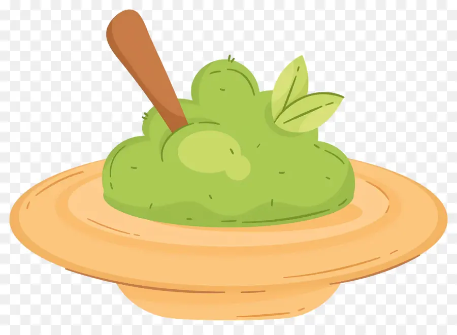 Matchá Em Pó，Pasta Verde Com Colher PNG