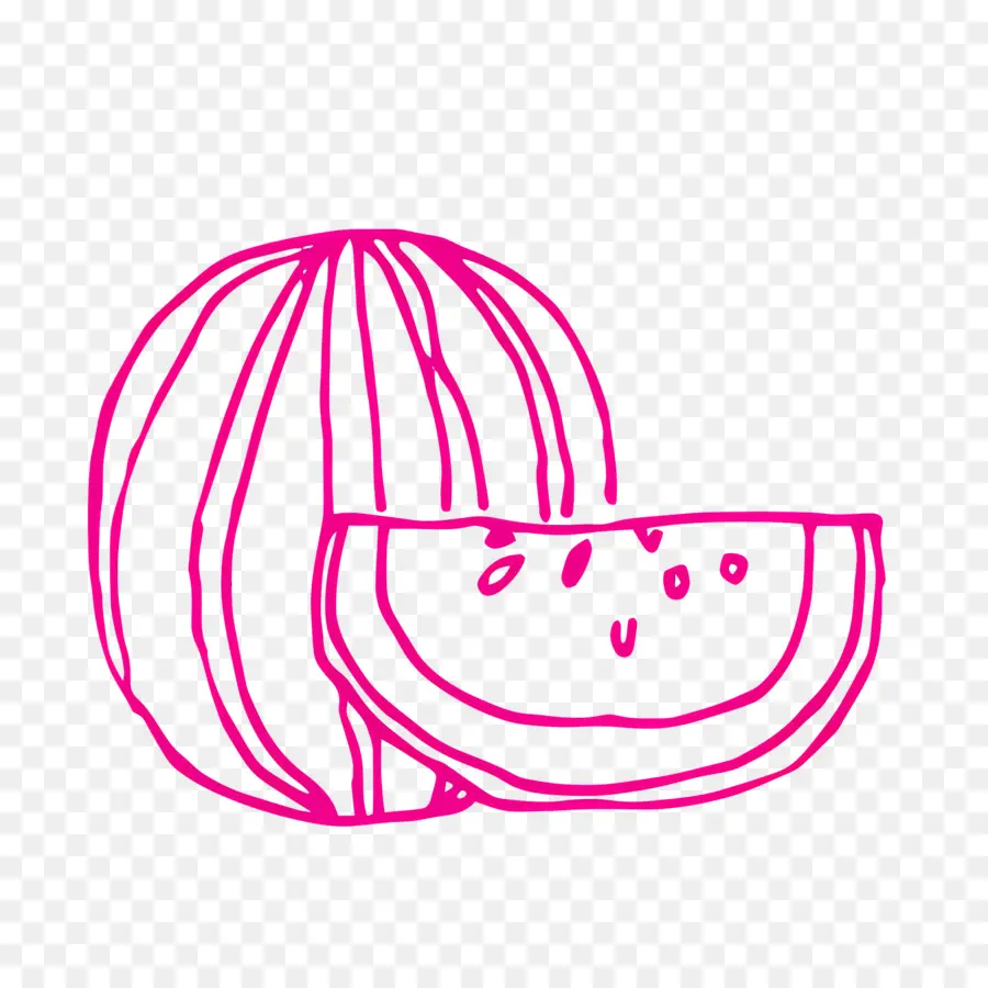 Esboço De Comida，Doodle De Melancia Rosa PNG