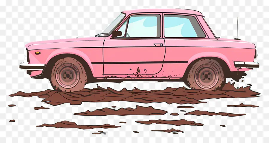 Carro De Desenho Animado，Carro Rosa PNG