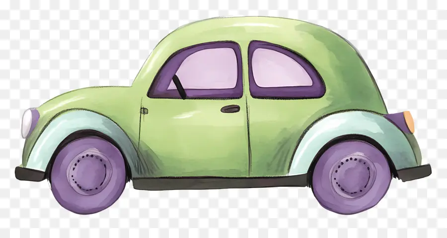 Carro De Desenho Animado，Carro Verde PNG