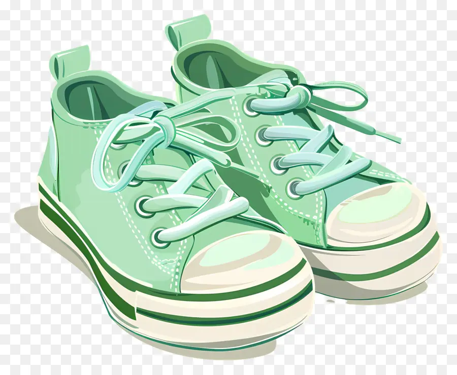 Sapatos De Bebê，Tênis Verdes PNG