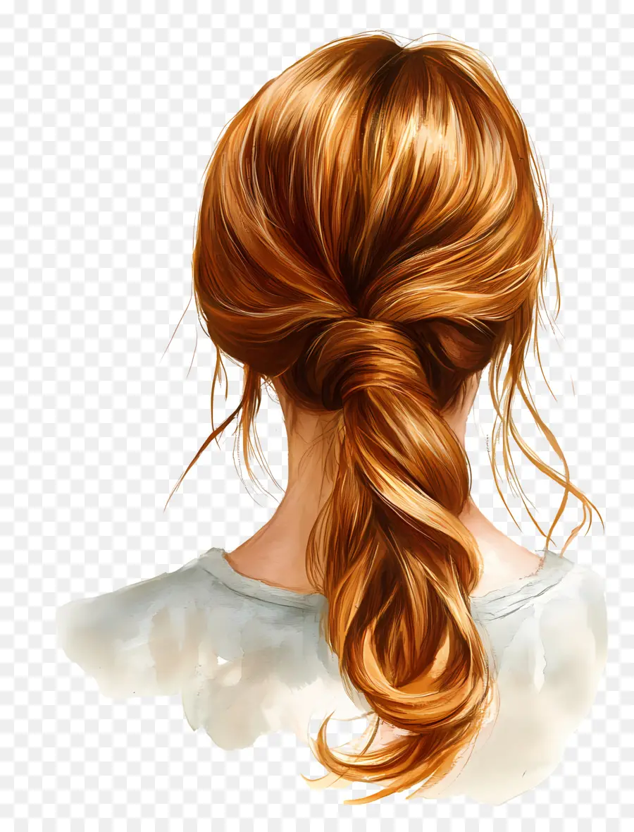 Cabelo De Menina，Penteado De Rabo De Cavalo Marrom PNG