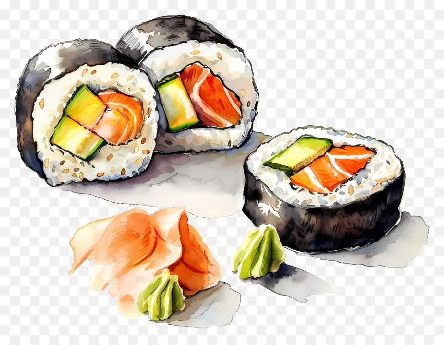 Rolinho De Sushi，Pedaços De Sushi PNG