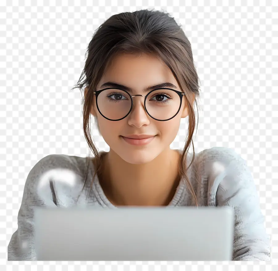 Curso De Informática Aluna Real，Mulher Com Laptop PNG