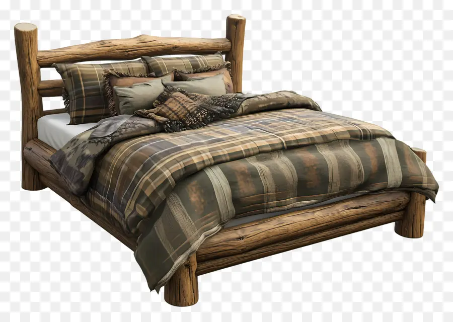 Cama Aconchegante，Cama De Madeira PNG