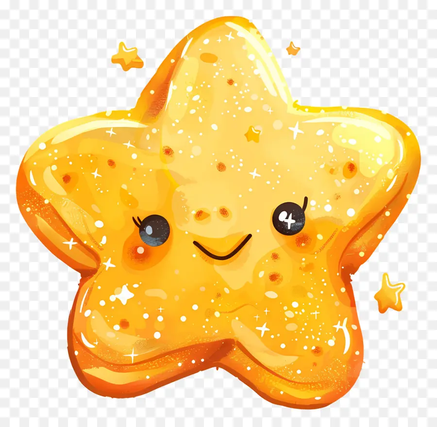 Estrela Kawaii，Estrela Amarela PNG