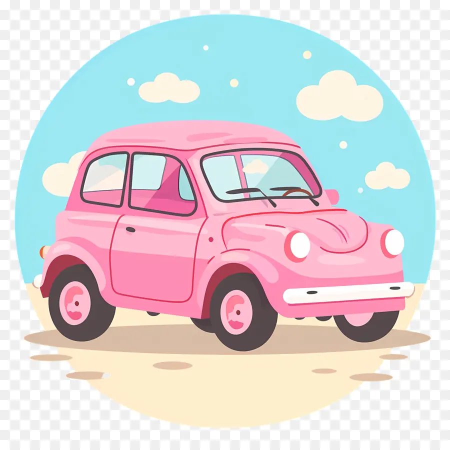 Carro De Desenho Animado，Carro Rosa PNG