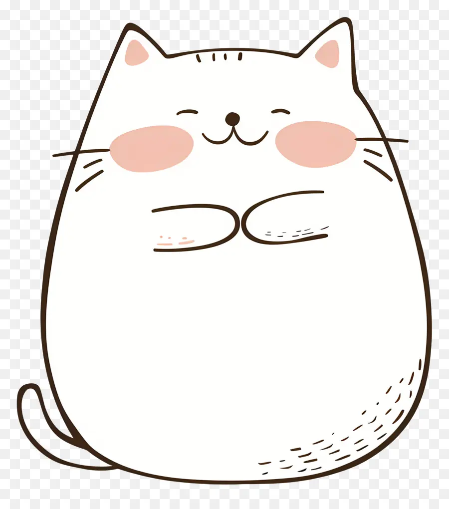 Gato Fofo，Gato Branco Com Blush PNG