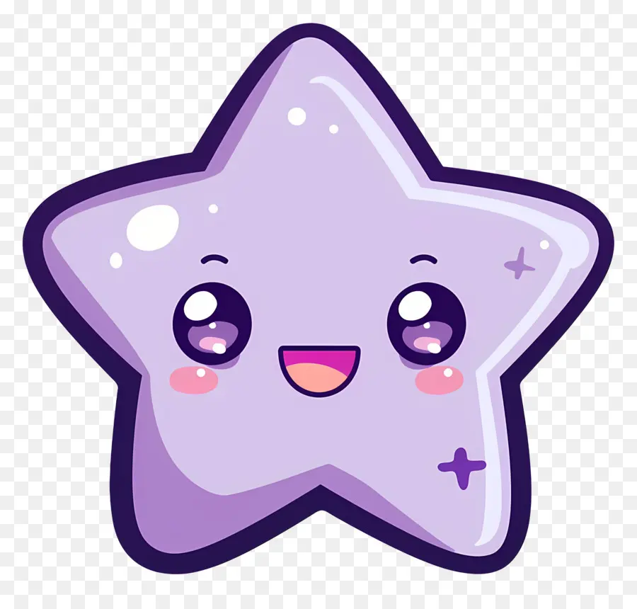 Estrela Kawaii，Estrela Roxa PNG