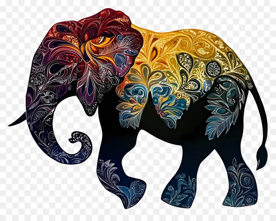 Silhueta De Elefante，Elefante PNG