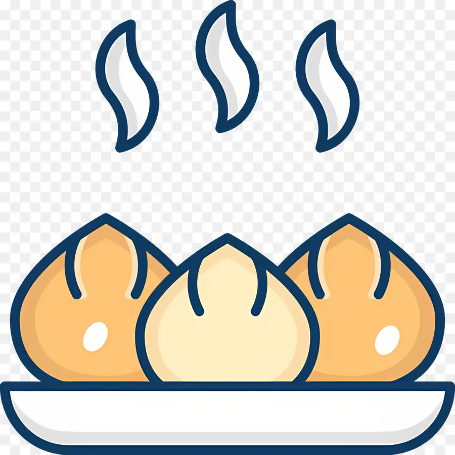 Vapor De Comida，Bolinhos No Prato PNG