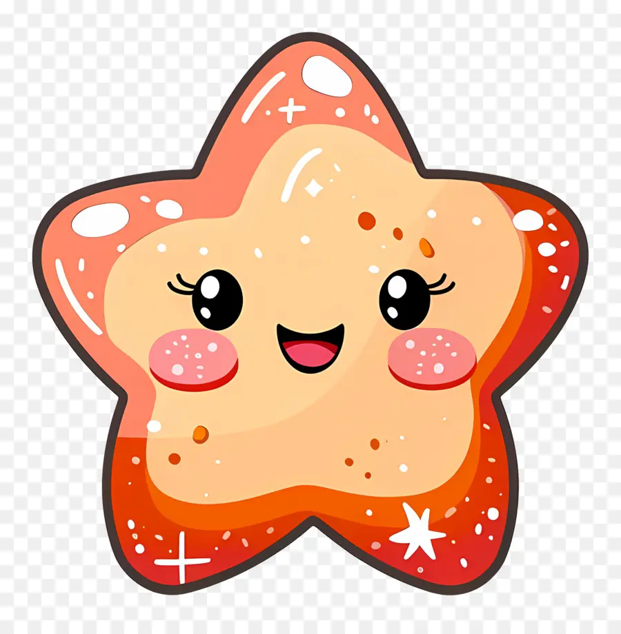 Estrela Kawaii，Estrela Laranja PNG