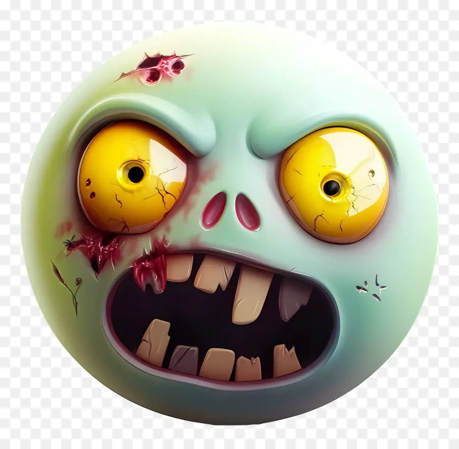 Emoji De Dia Das Bruxas，Cara De Zumbi Verde PNG