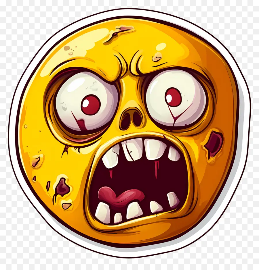 Emoji De Dia Das Bruxas，Cara De Zumbi Laranja PNG