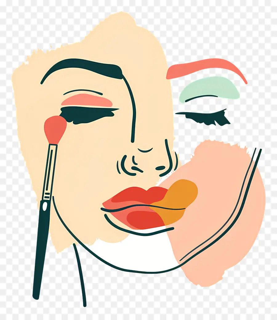 Mulher Maquiada，Arte Facial Abstrata PNG