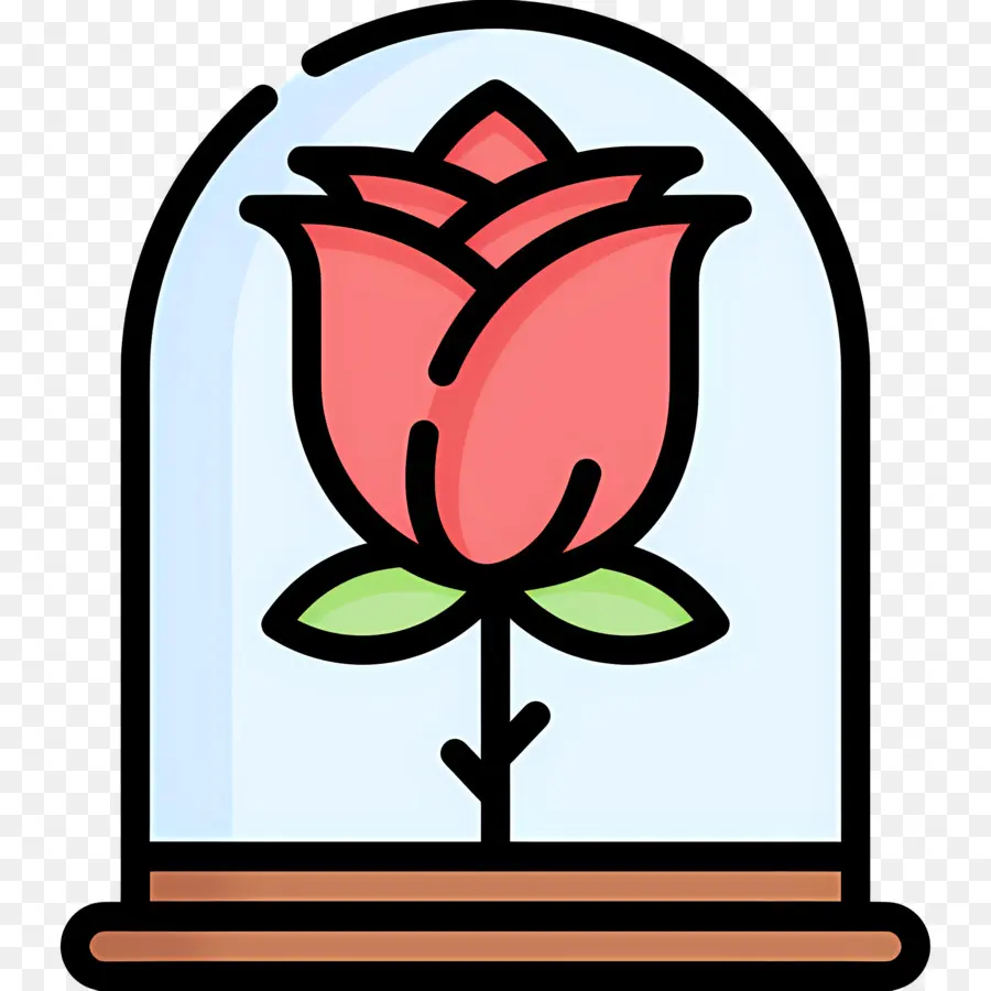 Flor Rosa，Rosa Em Cúpula De Vidro PNG