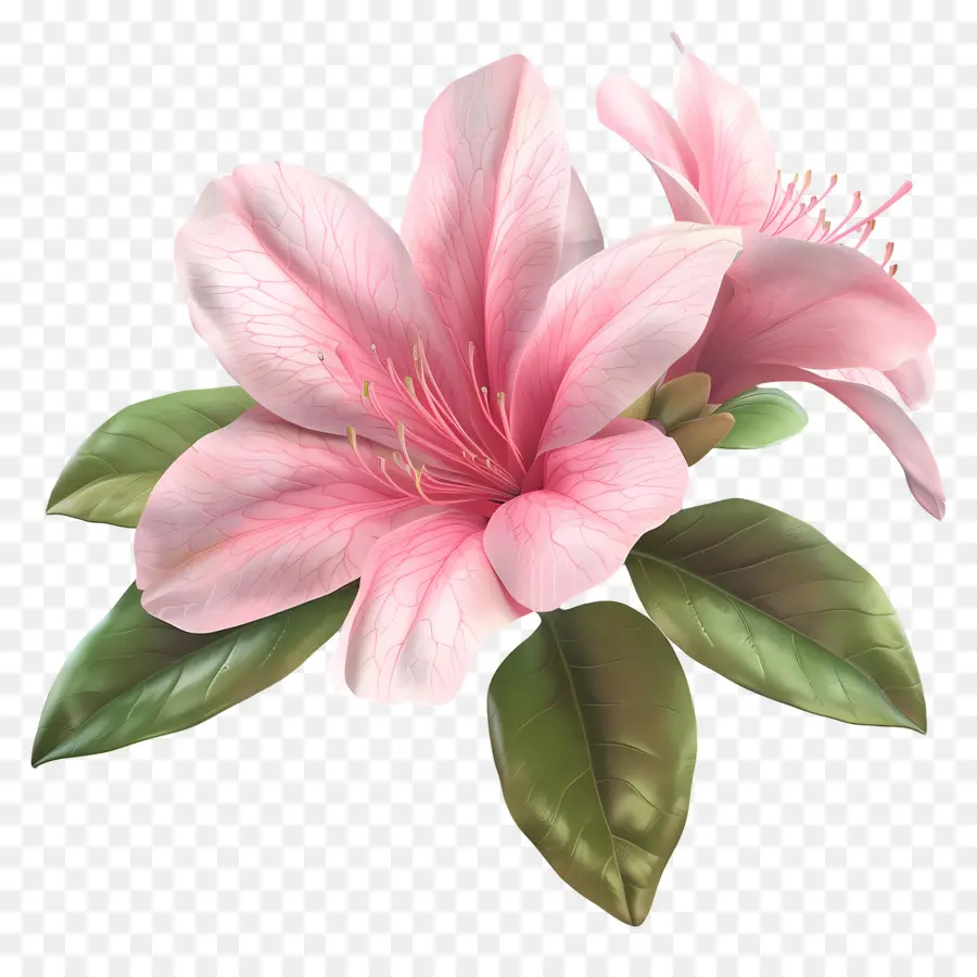 Flor De Azaléia Modelo 3d，Flor Rosa PNG