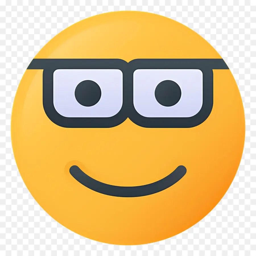 Emoji Nerd，Cara Sorridente PNG