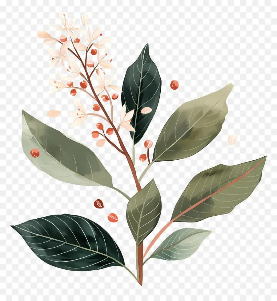 Planta De Café Em Aquarela，Planta Com Flores PNG