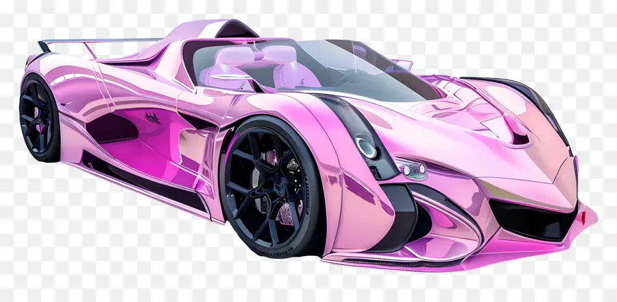 Carro 3d，Carro Esportivo Rosa PNG