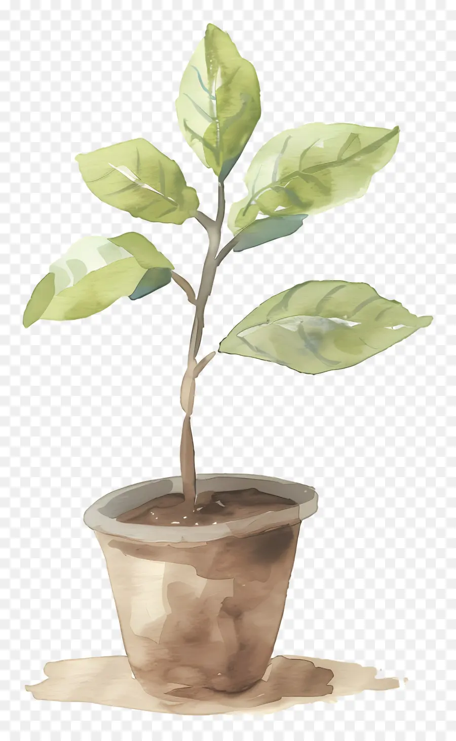 Planta Aquarela，Planta Em Vaso PNG