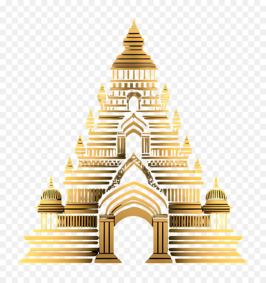 Ouro Do Templo Hindu，Ilustração Do Templo PNG