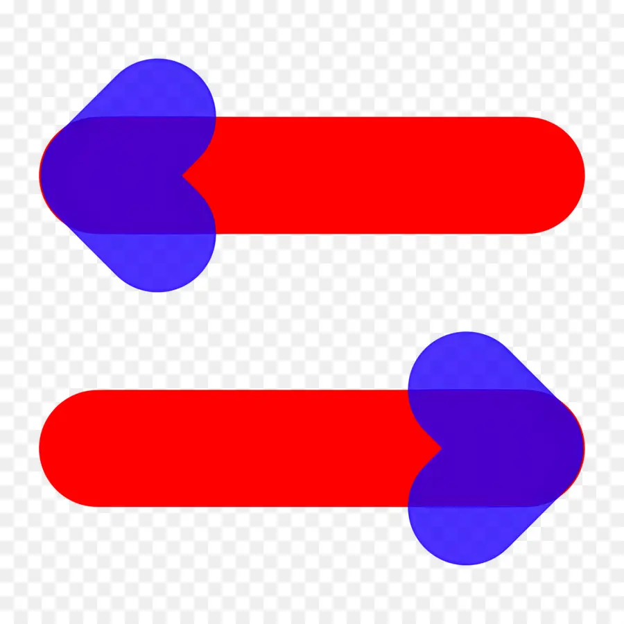 Seta Dupla，Seta Vermelha E Azul PNG