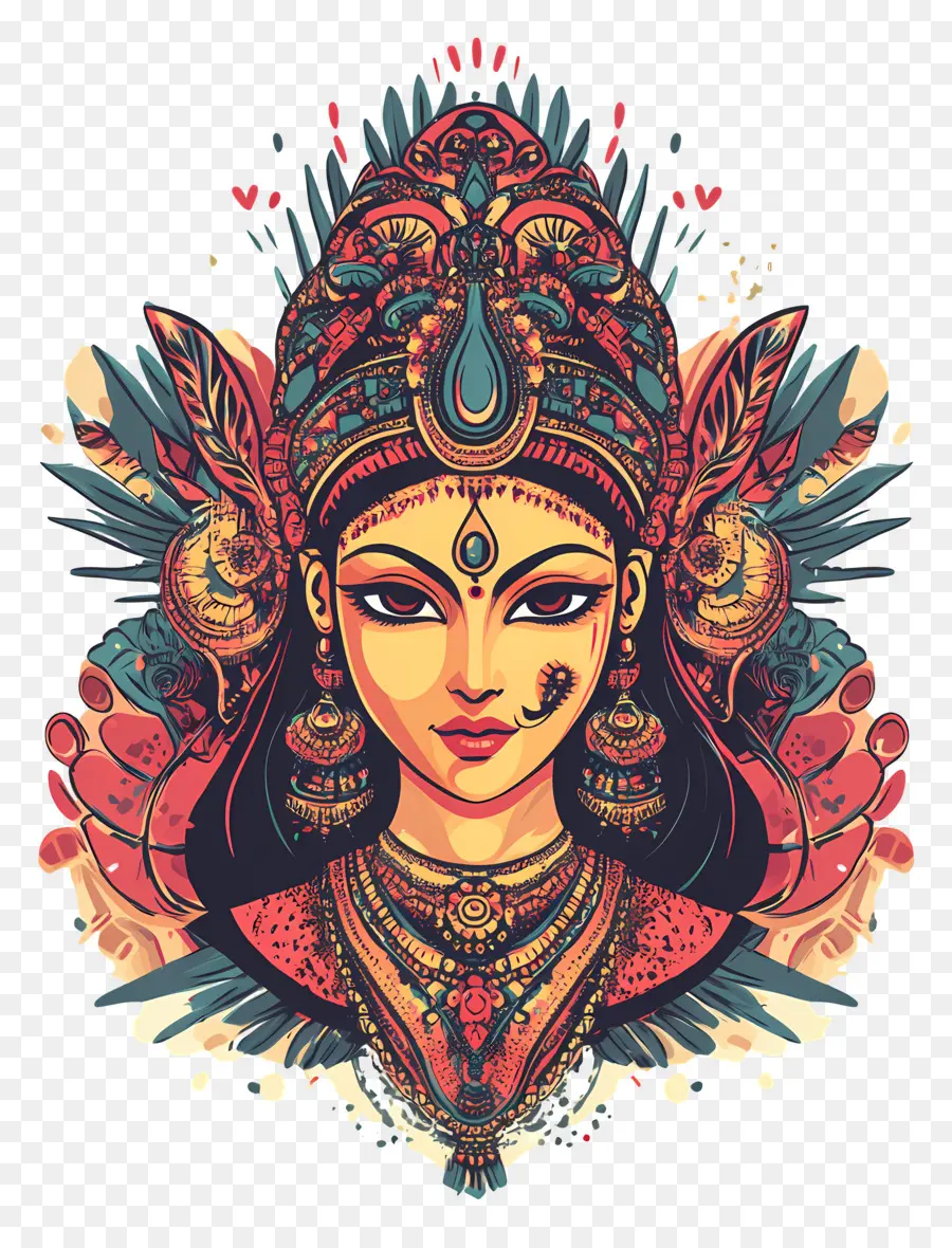 Durga Puja，Máscara Colorida PNG