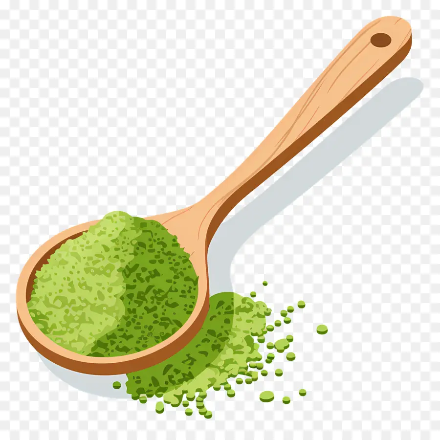 Matcha Em Pó，Colher De Pó Verde PNG