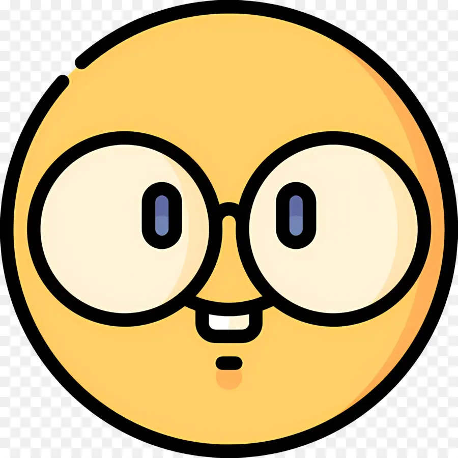 Emoji Nerd，Cara Sorridente PNG