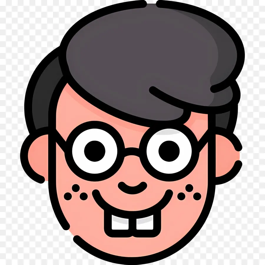 Emoji Nerd，Cara De Desenho Animado PNG