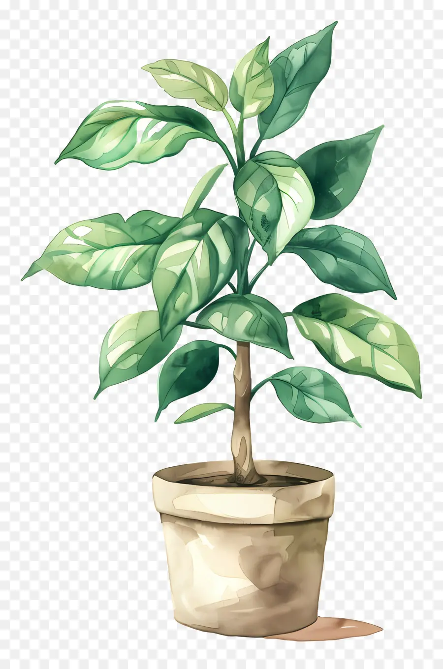 Planta Aquarela，Planta Em Vaso PNG