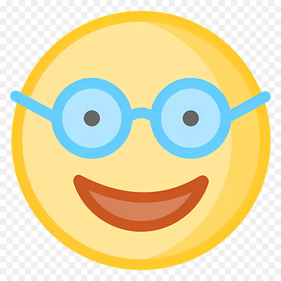 Emoji Nerd，Emoji Amarelo Com óculos PNG