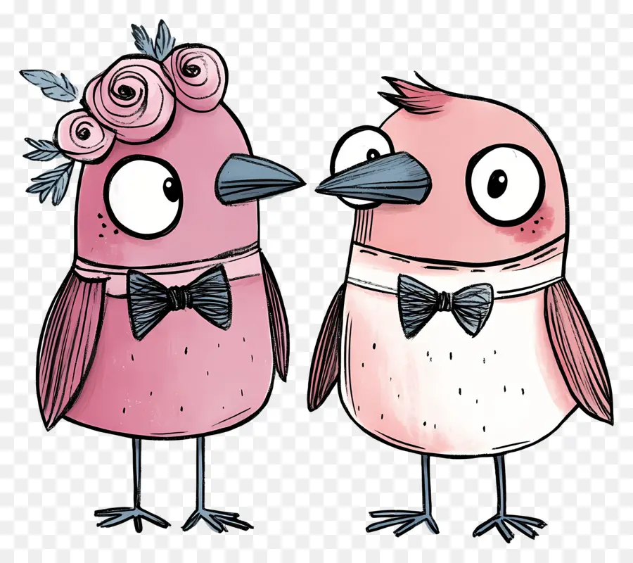 Pássaros De Casamento，Pássaros Rosa PNG