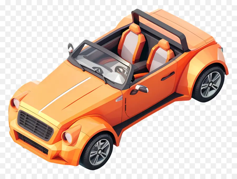 Carro 3d，Carro Laranja PNG